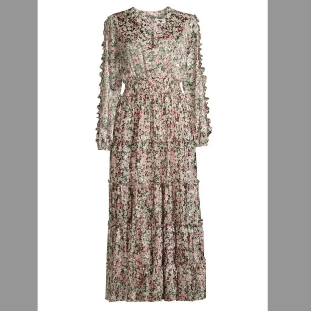 Elie Tahari | Dresses | Elie Tahari Abstract Tiered Floral Maxi Dress Nwt |  Poshmark